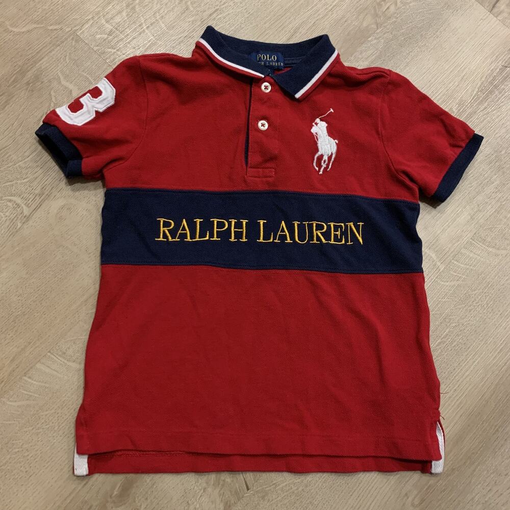Polo Ralph Lauren Polo Shirt Kids Boys 4T 4 Toddler Big Pony # 3 Spell Out Logo